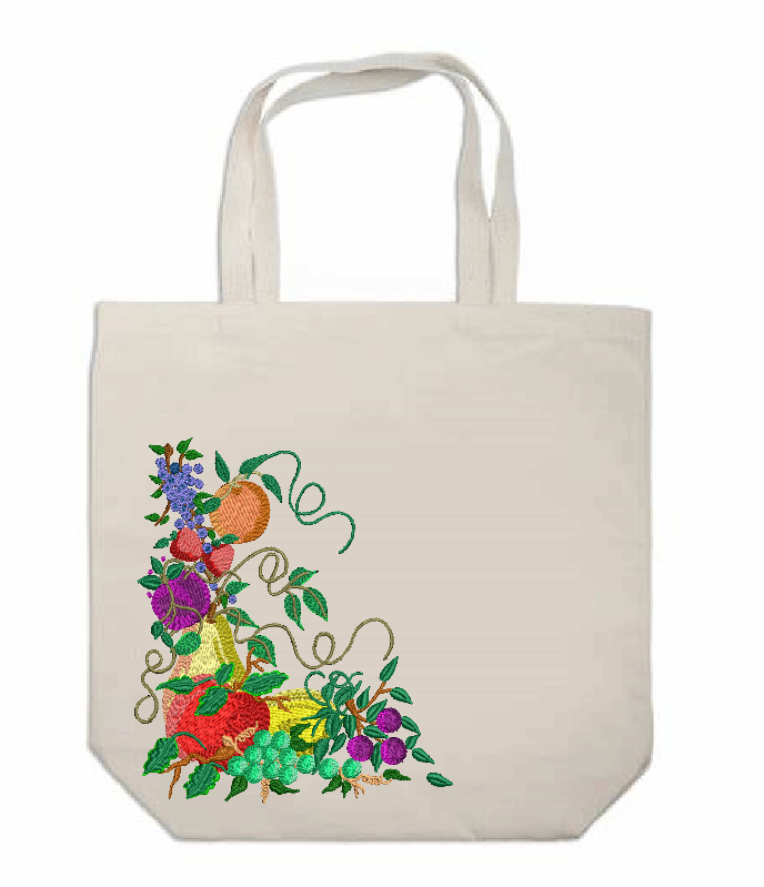 Fruit Embroidered Tote