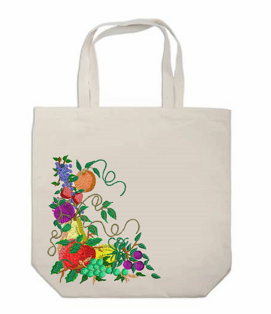 Fruit Embroidered Tote