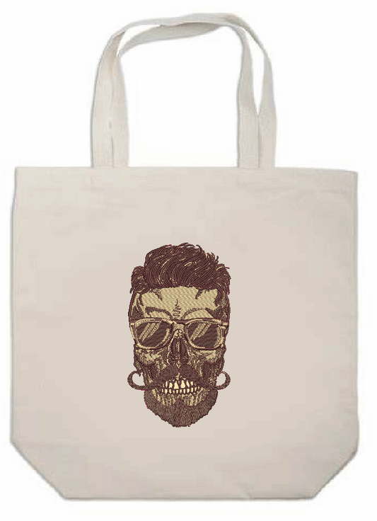 Skull Embroidered Tote