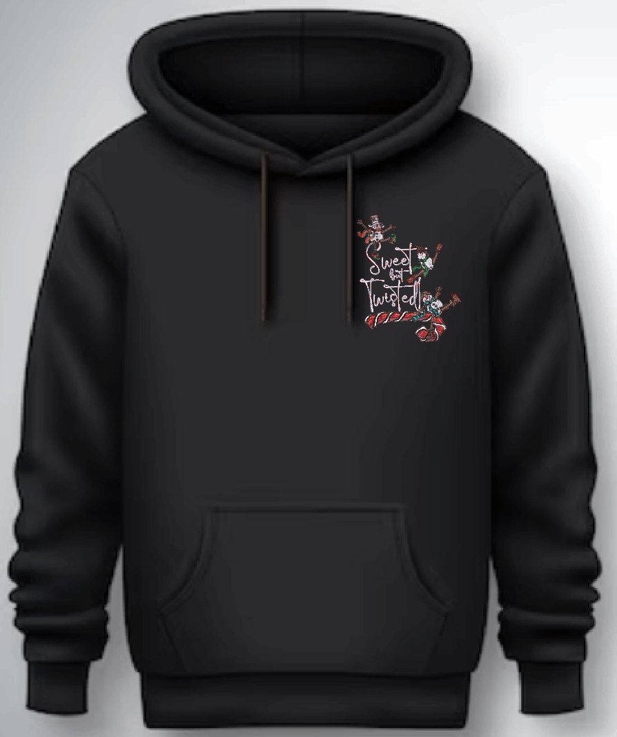 Christmas Embroidered Hoodie Sweet But Twisted