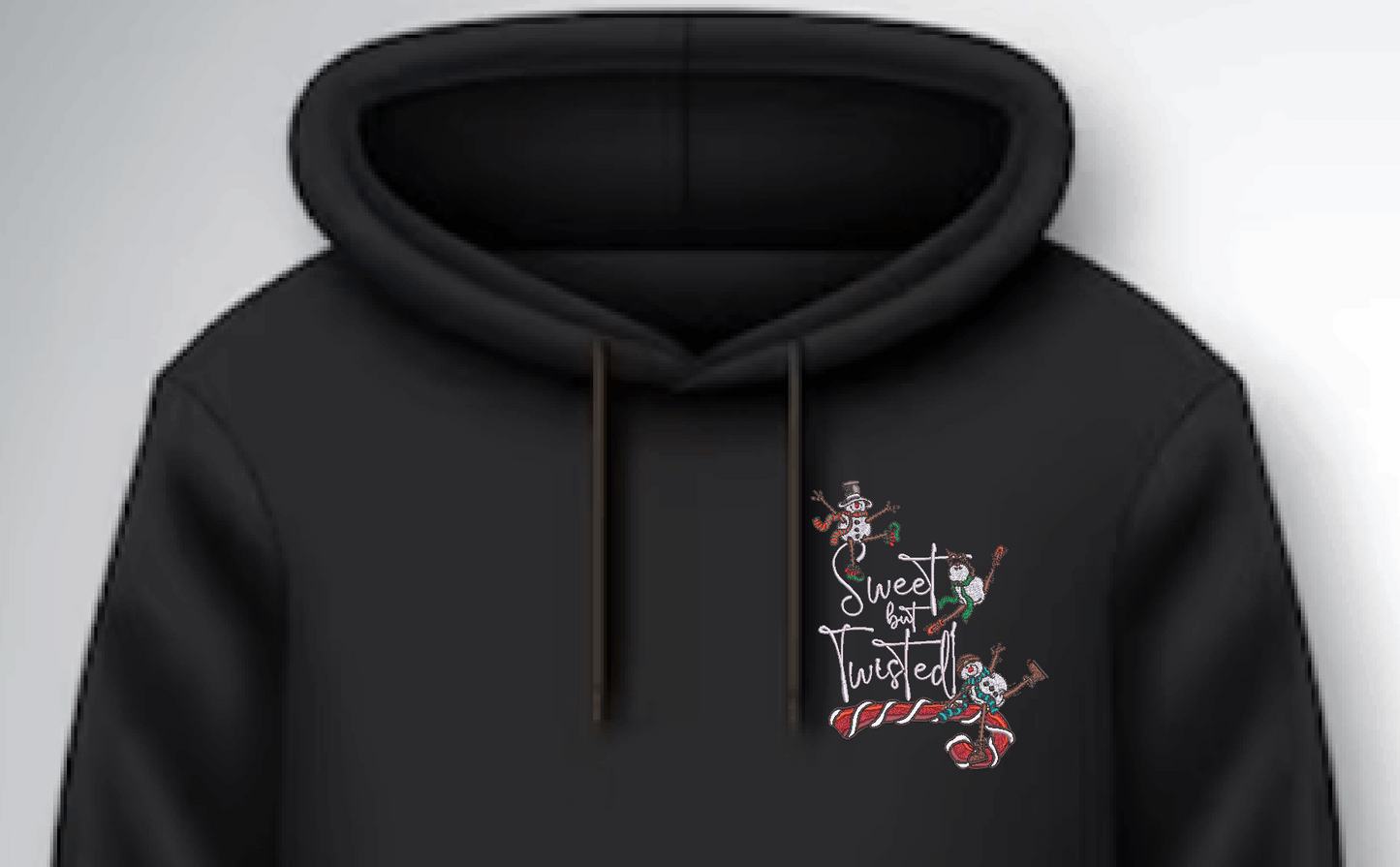 Christmas Embroidered Hoodie Sweet But Twisted