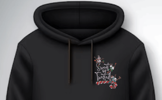 Christmas Embroidered Hoodie Sweet But Twisted