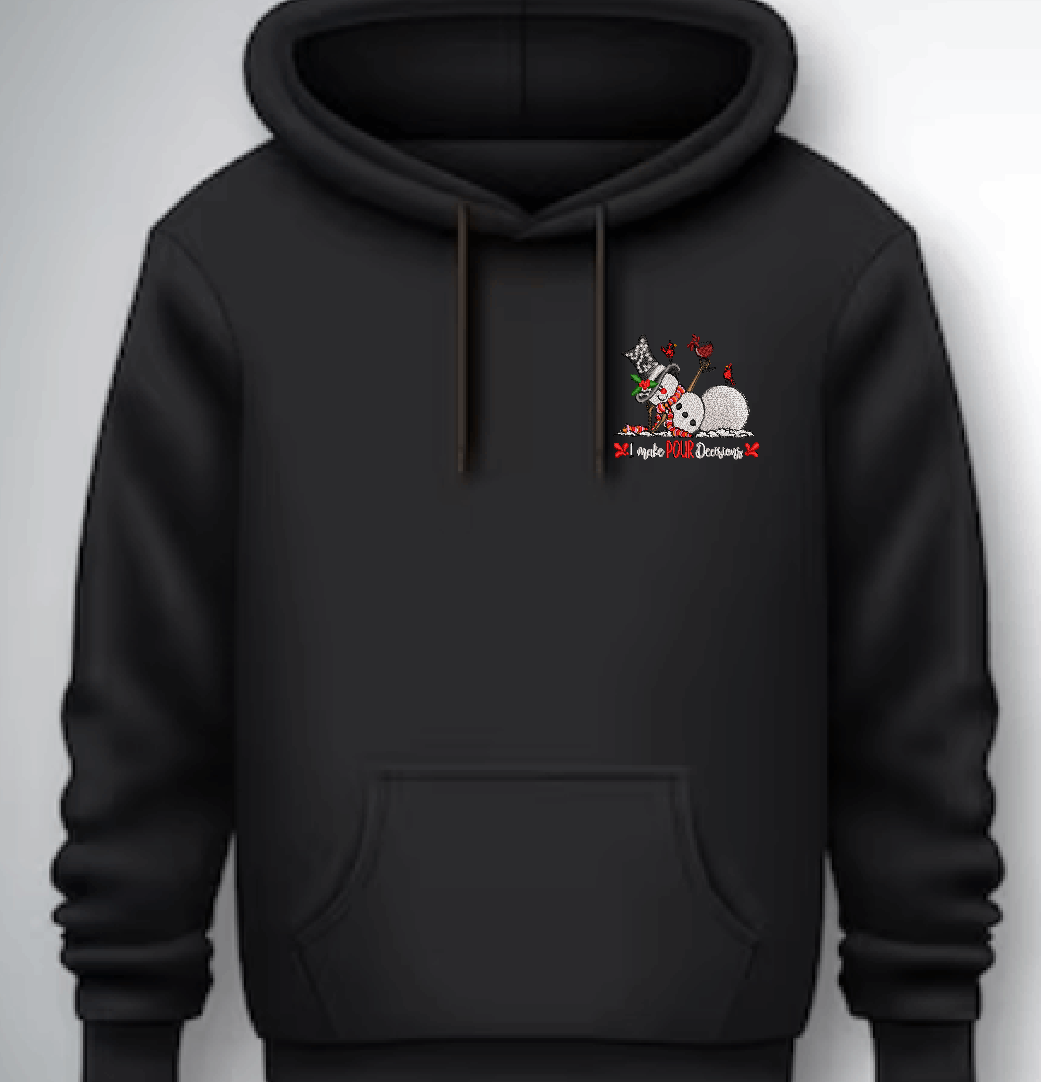 Embroidered Funny Snowman Hoodie