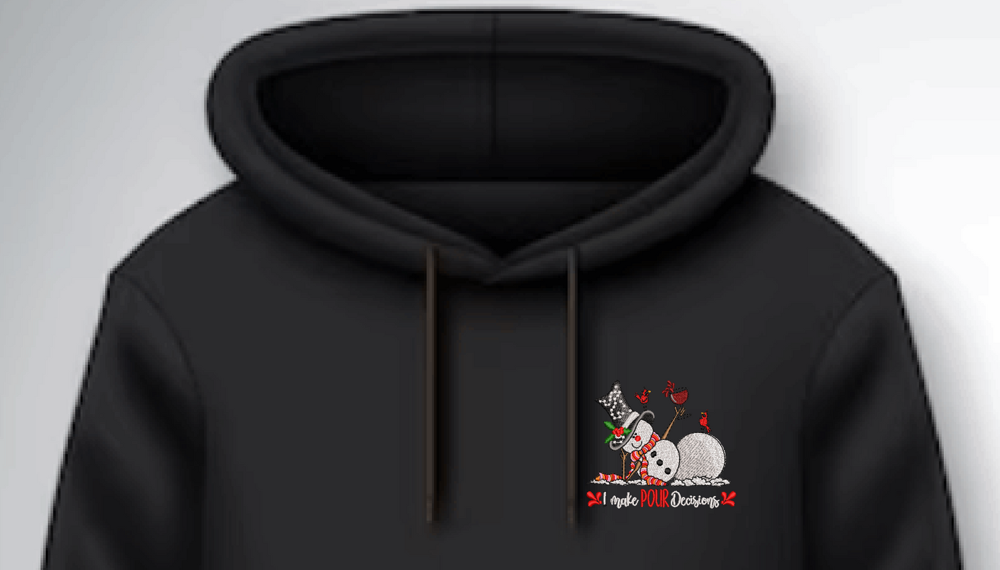 Embroidered Funny Snowman Hoodie