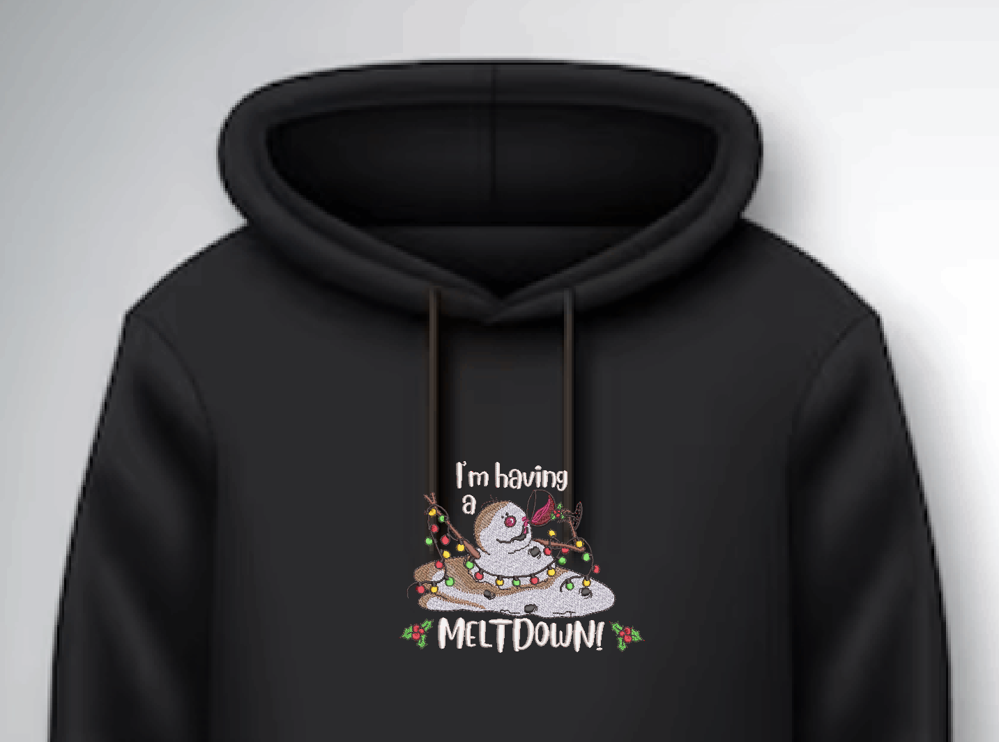 Embroidered Christmas Hoodie (Meltdown)