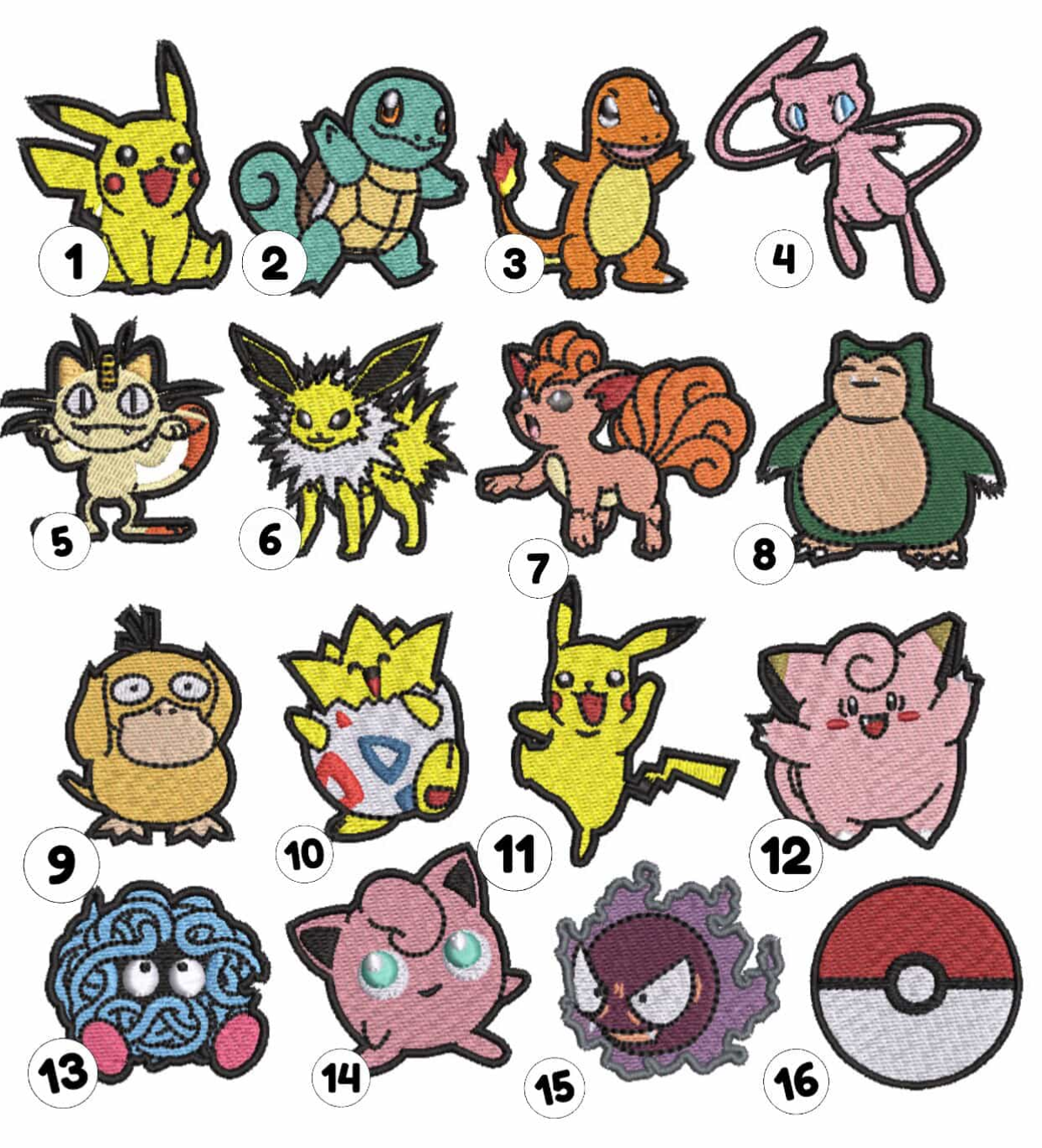 Pokémon Embroidered Patches