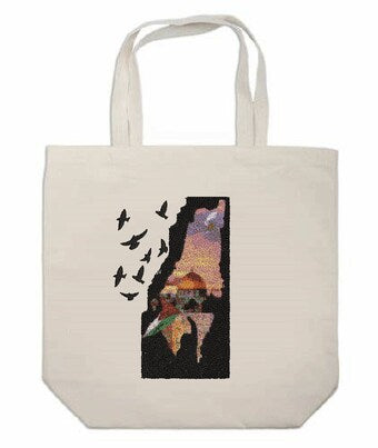 Palestine Embroidered tote Bag 30% of proceeds get donated